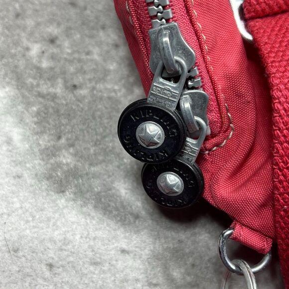 Vintage Y2K Kipling Crossbody Messenger Style Shoulder Hand Bag Keychain Red Pk - Picture 8 of 11